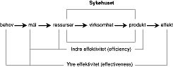  Figur 1    Ulike effektivitetsm&aring;l brukt ved m&aring;ling av sykehusenes effektivitet (5)
