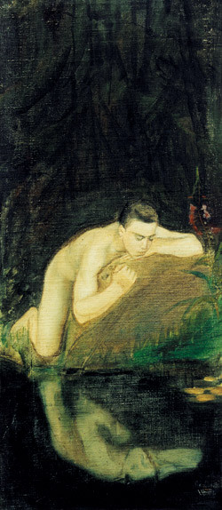 Narkissos speilet seg til d&oslash;de. Magnus Enckell (1870&thinsp;&ndash;&thinsp;1925) Narkissos. Olje p&aring; lerret. Tilh&oslash;rer Joensuun taidemuseo. Foto&hellip;