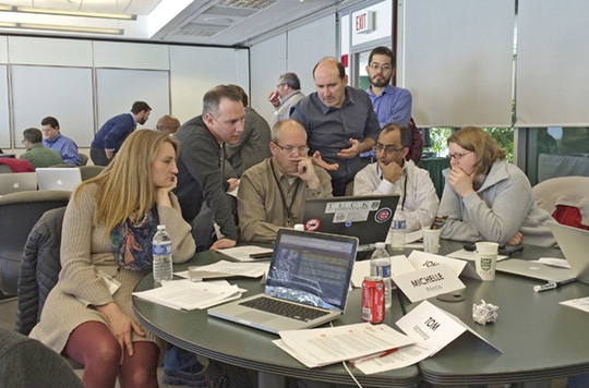 A snapshot from a break in a learning laboratory. Photo: Inger Meland Buene