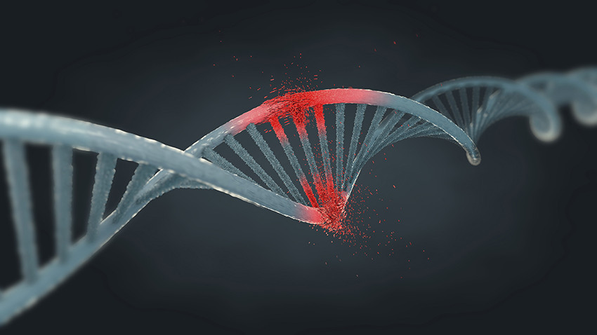 &Oslash;delagt DNA-tr&aring;d. Illustrasjon: Christoph Burgstedt / Science Photo Library, NTB.