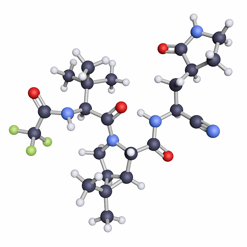 Nirmatrelvir. Illustrasjon: Science Photo Library / NTB