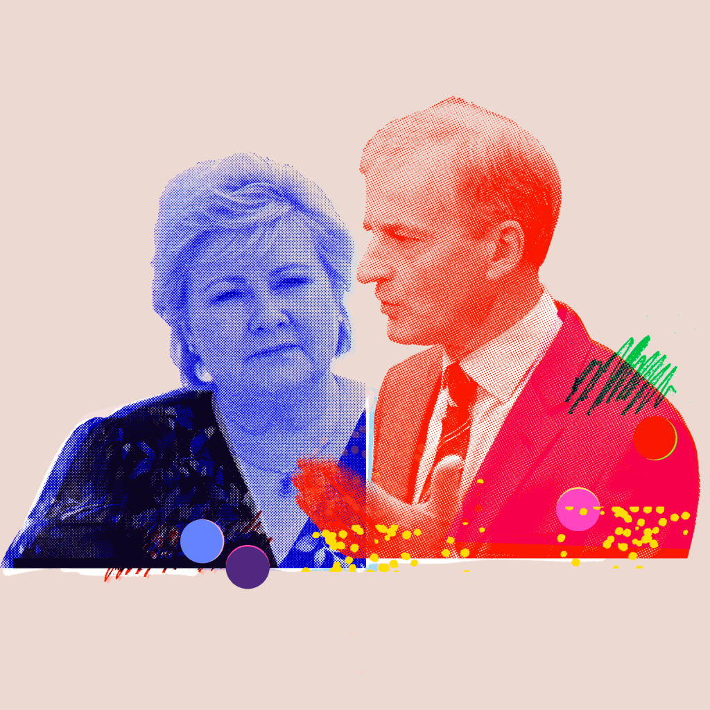 Illustrasjon: Tidsskriftet / Foto: H&oslash;yre og Arbeiderpartiet (CC BY-ND 2.0)